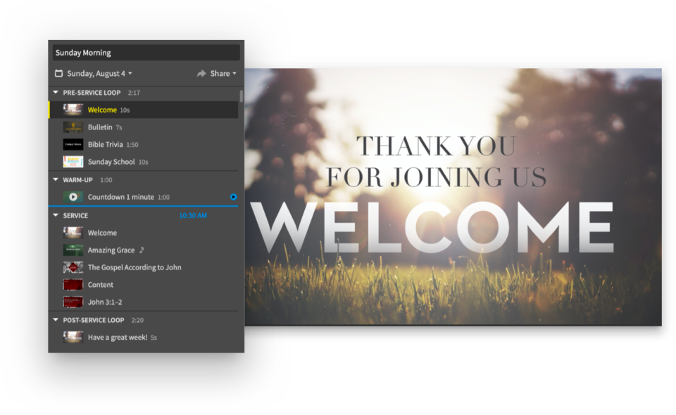screenshot of Proclaim by Logos